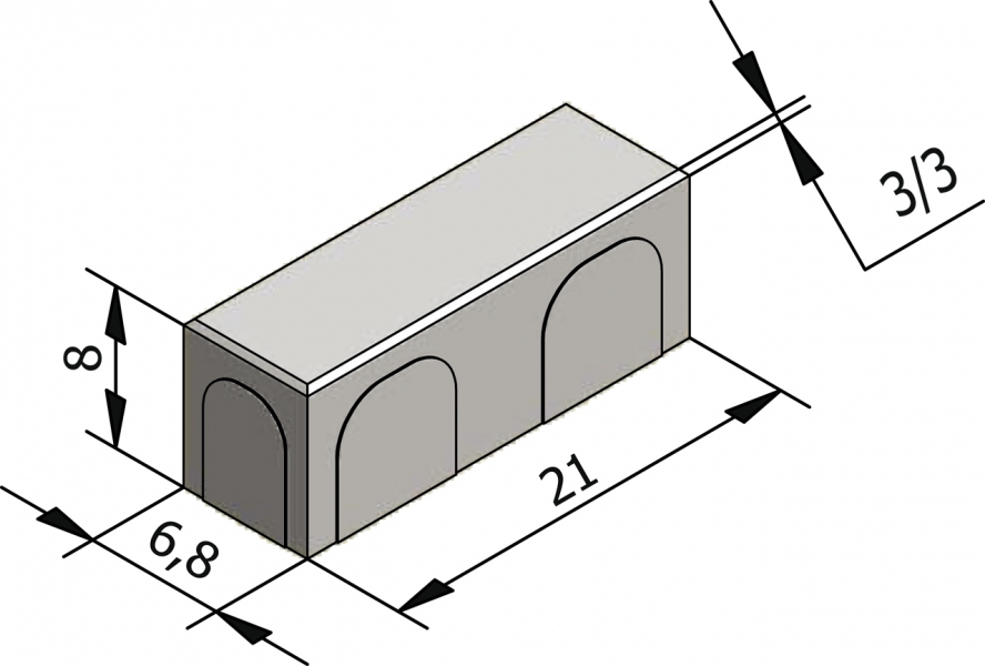 Basic long étroit 21x6,8