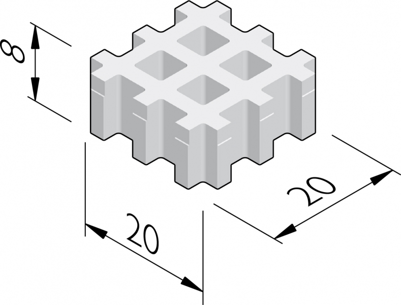 Dalles gazon 20x20 avec motif en losange