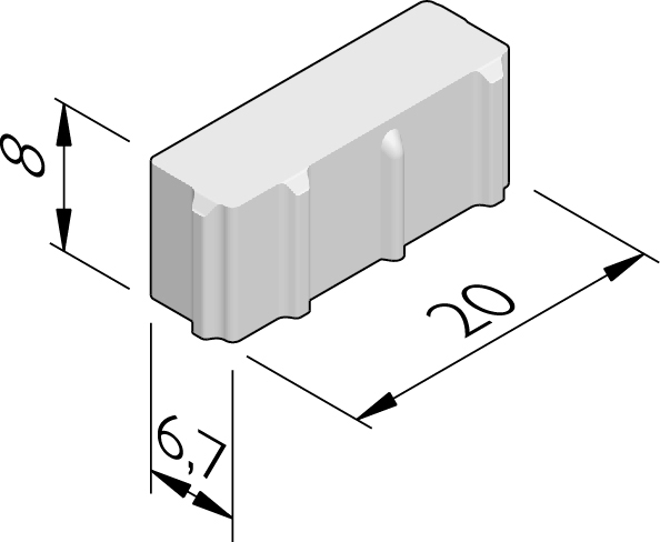 Pavés Hydro Brick 20x6,7