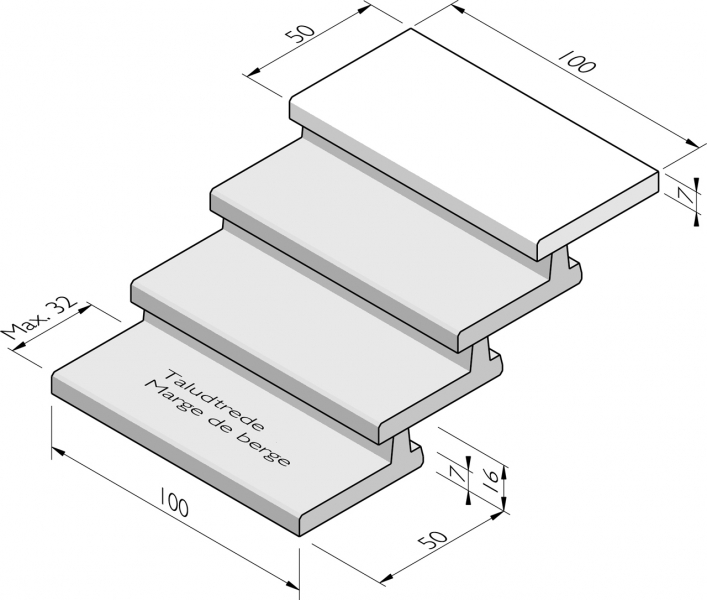 Marches de berge 50x7/16 répétitives