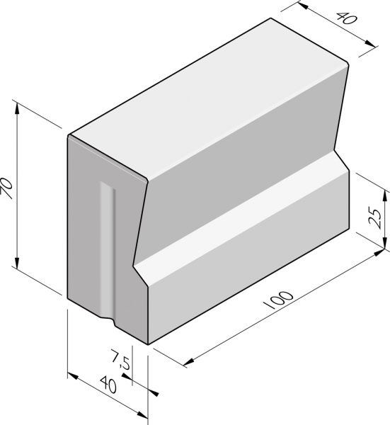 Bordures grande bastion 40/32x70