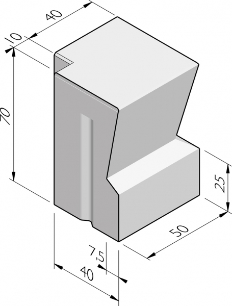 Bordures grande bastion 40/32x70 coin