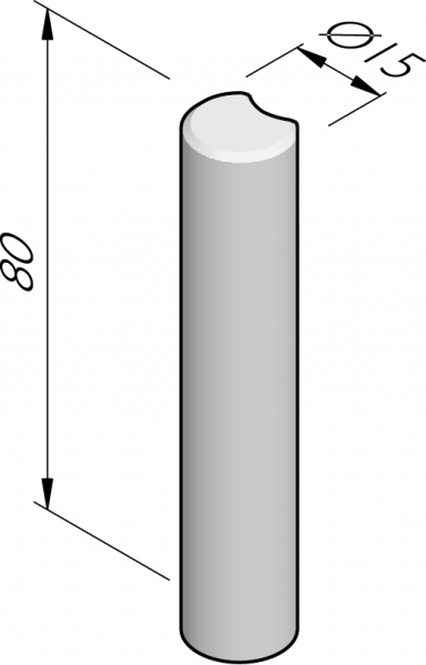 Palissade ronde avec encoche 15