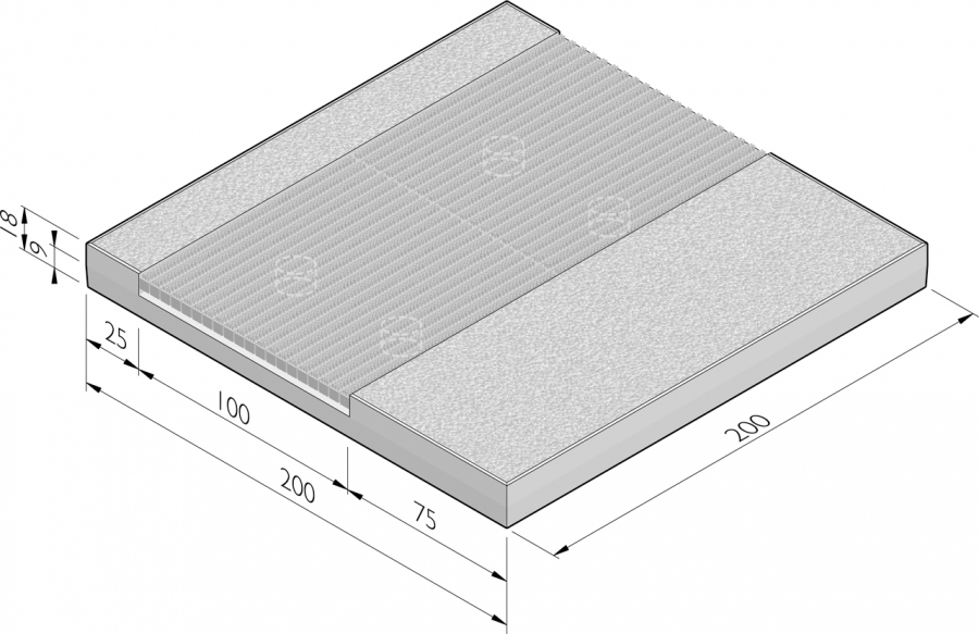 Dalle de plancher équipée de plaque à brosse