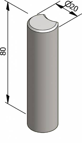 Palissade ronde avec encoche 20