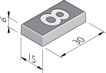 Dalles à chiffres 15x30