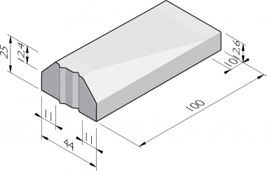 Bordures d'arrêt 22/44x25