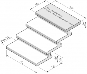 Marches de berge avec nez 50x7/16 répétitives