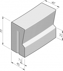 Bordures grande bastion 40/32x70 courbe