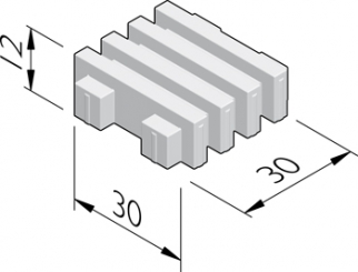 Dalles gazon 30x30 avec motif à lignes