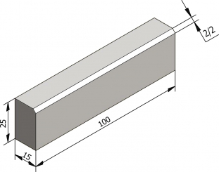 25x15 2/2 Type IC2 abaissé